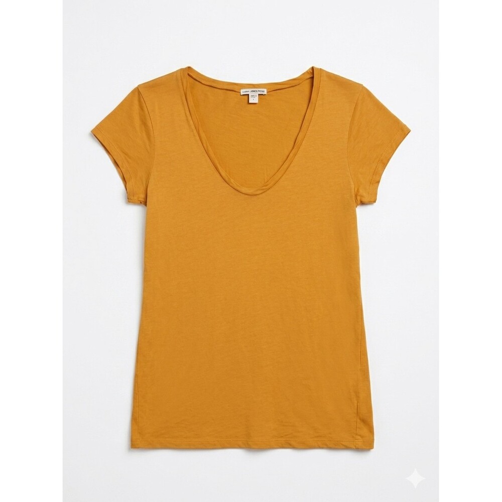 JAMES PERSE Tee Size 1 Small Women's T Shirt Scoop Neck Mustard Top